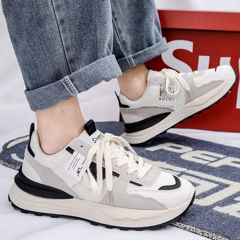Spring and Summer New Men's Sports Shoes Breathable Casual Versatile Platform Waffle Dad Trendy Shoes