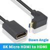 Duttek Right Angle HDMI To Micro HDMI Converter Extremely Thin Angled Micro HDMI Male To HDMI Female Extension Supports 48Gbps 8K Ultra HD Video