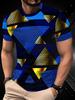 Geometric Triangle 3D All Over Print Short Sleeve T-Shirt Casual Street Top