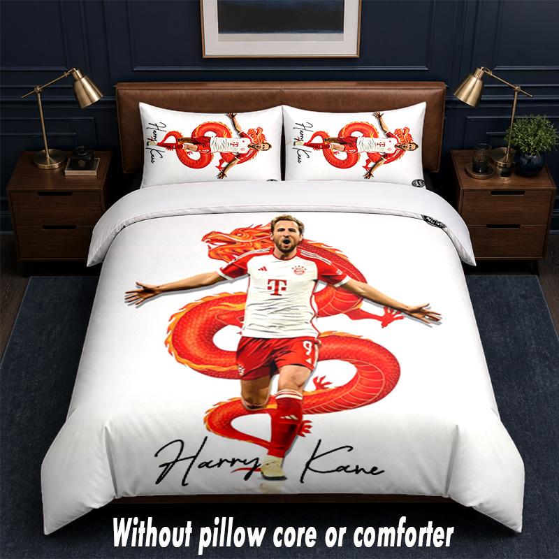 Harry Kane Design Bed Bedding Set 1 Duvet Cover + 2 Pillowcases Soft Breathable Household Bed Linens