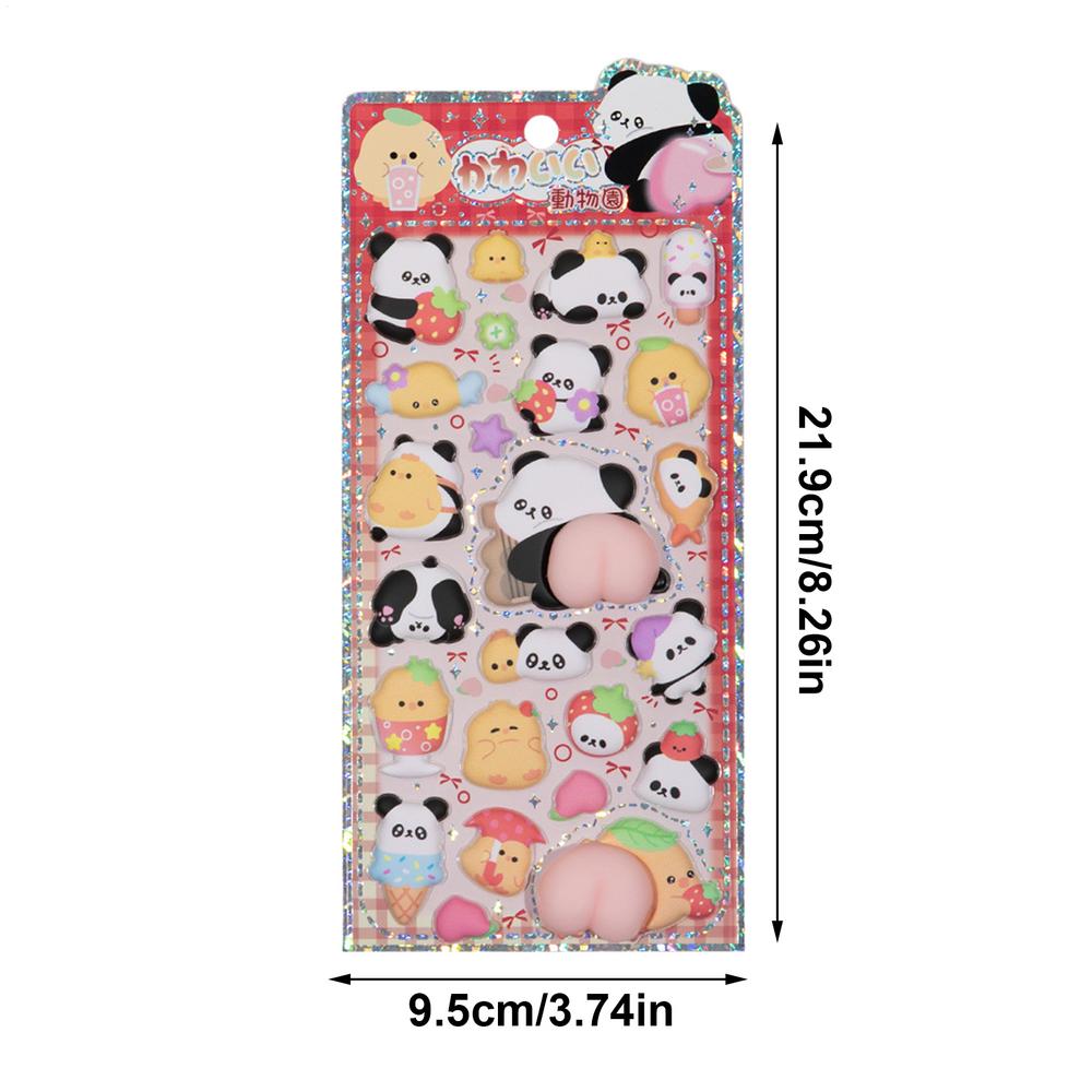 Cute 3D Stickers Panda Butt Stickers Decorations Animal Decals for Phone Case Scrapbooking Notebook Laptop Craft Kids Boys Girls