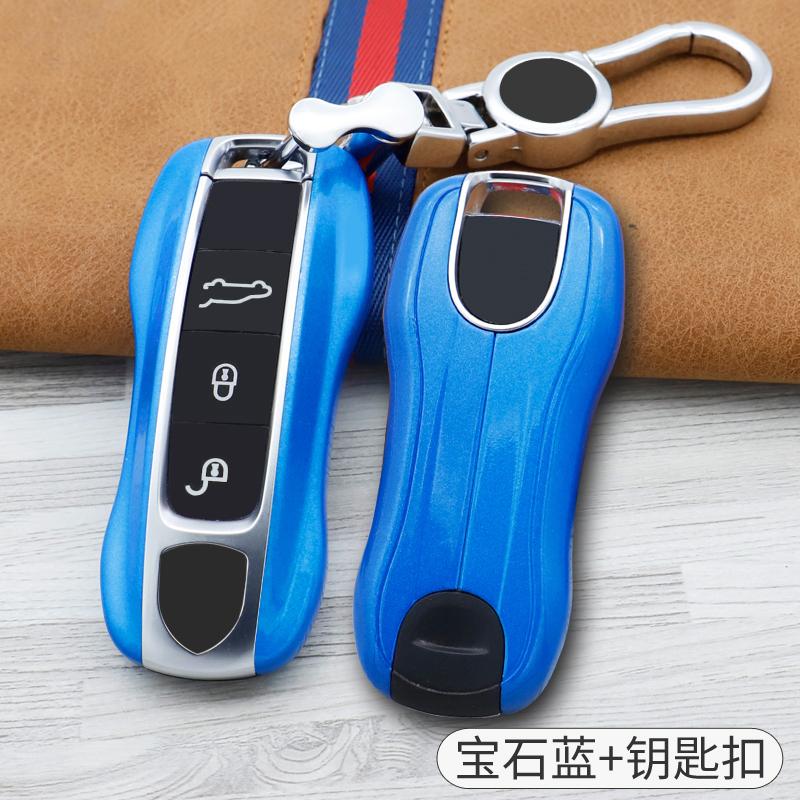 Carbon Fiber Chrome Color For Porsche Cayenne 718 Macan Panamera 911 Boxster Carbon Fiber Pattern Car Key Case Cover Shell Bag