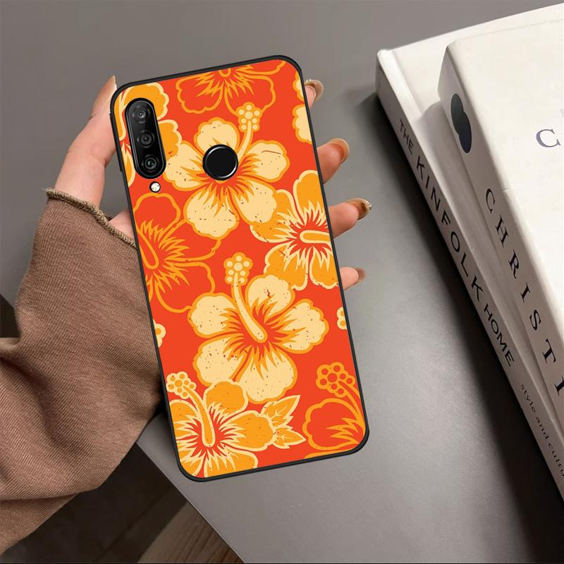 Hibiscus Flowers Floral Hybrid For Huawei P20 P40 Lite P60 P30 Pro Nova 5T 9 10 SE 12s 12i 11i Y90 Y70 Y60 Y61 Y91 Y72 Case