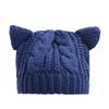 New Lovely Cat Ears Knitted Hat Fashion Women Solid Color Winter Warm Crochet Braided Beanie Hats Casual Girl Kawaii Wool Cap