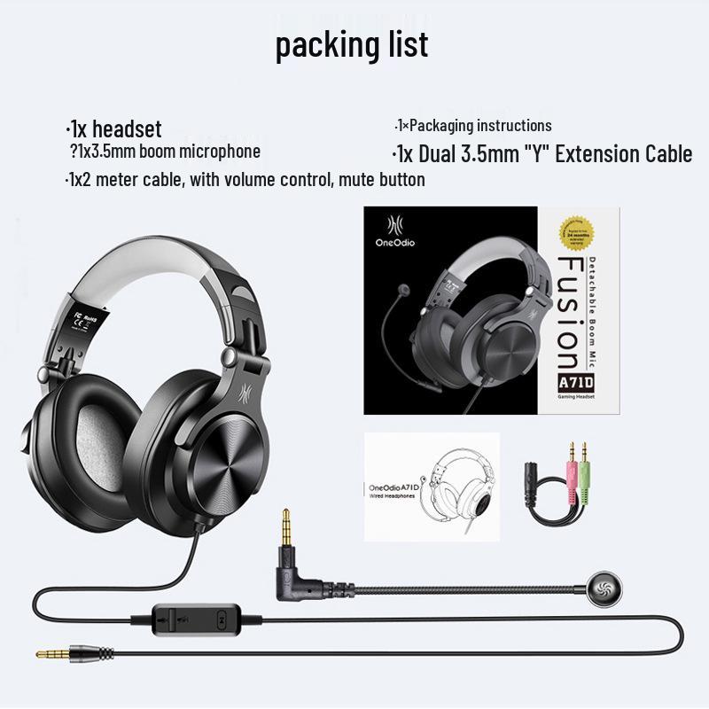 

OneOdio Wired Over-Ear Headphones for Mobile, Tablet, Study, Work, Karaoke, Streaming, and Desktop Use.