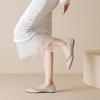 Women's Flat Shoes Beading Square Head Single Shoes Female Shallow Mouth Rhinestone Wedding Shoes Flats Soft Sole
