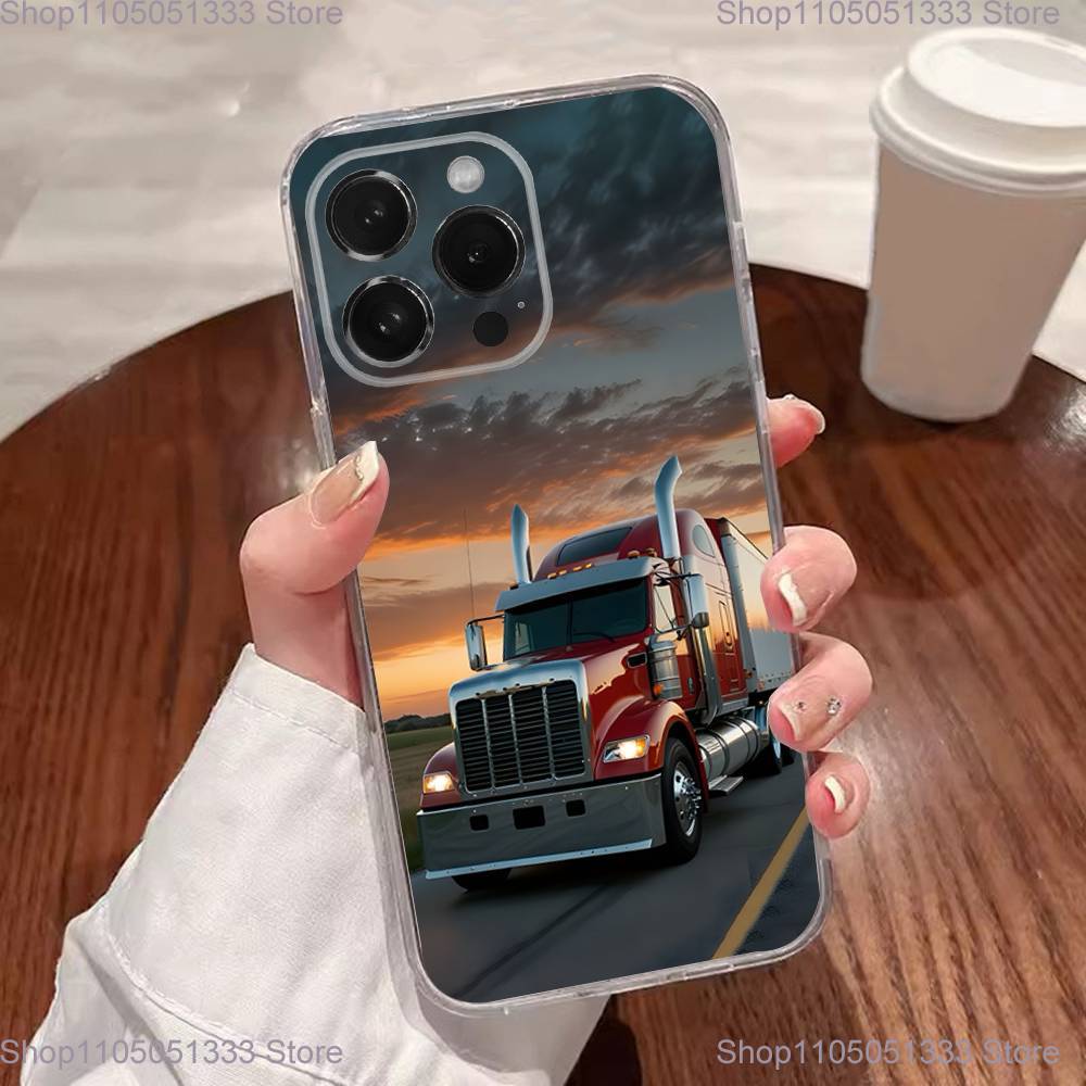 Heavy Truck Car Cool Phone Case For iPhone 17,16,15,14,13,12,11 Plus,Pro,Max,XR,XS,Plus,E,SE4,Mini Transparent Cover