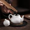 Dehua White Porcelain Teapot Jade Like Smooth Texture Simple Style Kung Fu Tea Set Chinese Home Office Brewing