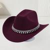 Hot-selling men's and women's colored diamond western cowboy top hat outing party holiday casual jazz hat