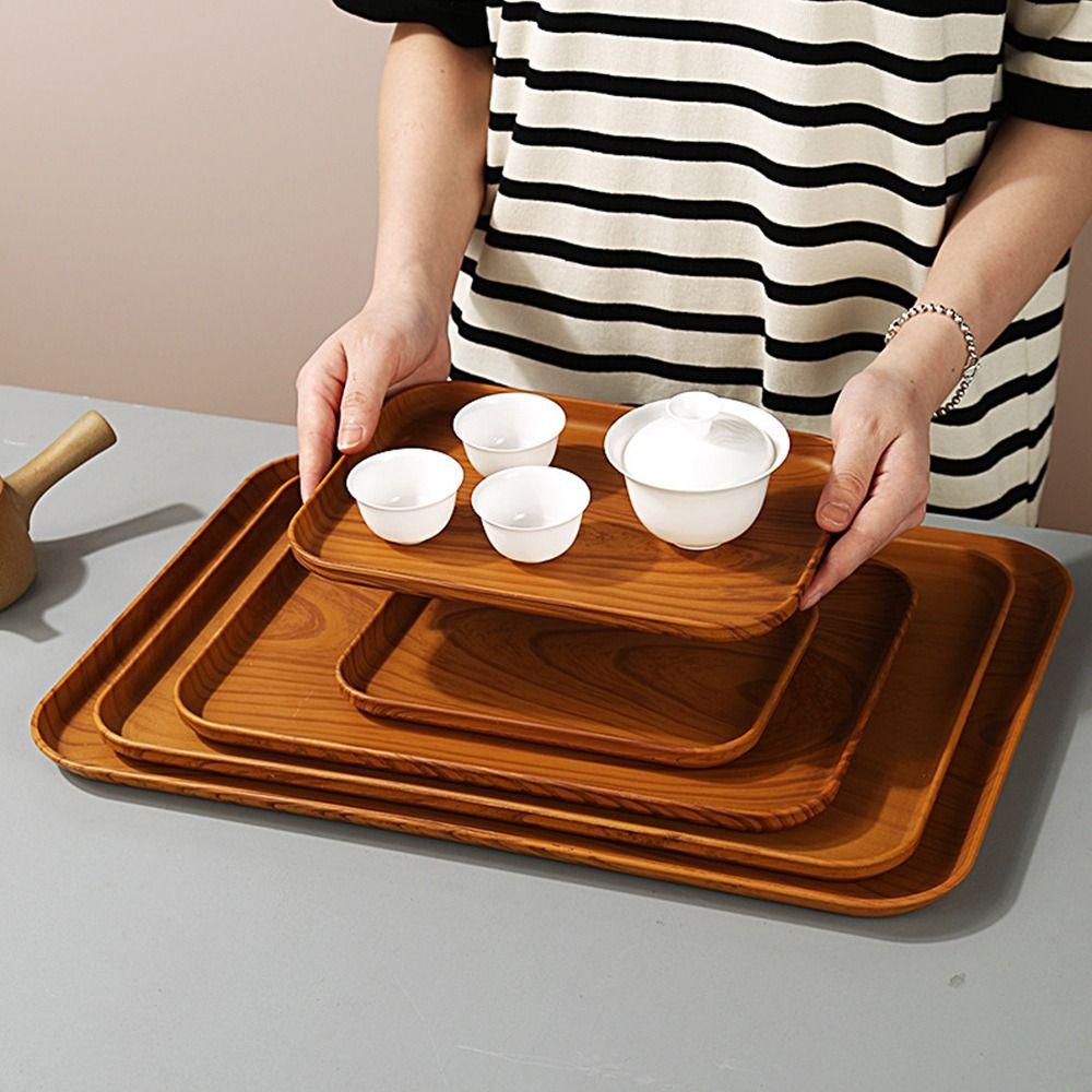 New Rectangular Pallet Plastic Nordic Style Food Bread Pan Dessert Pallet Household