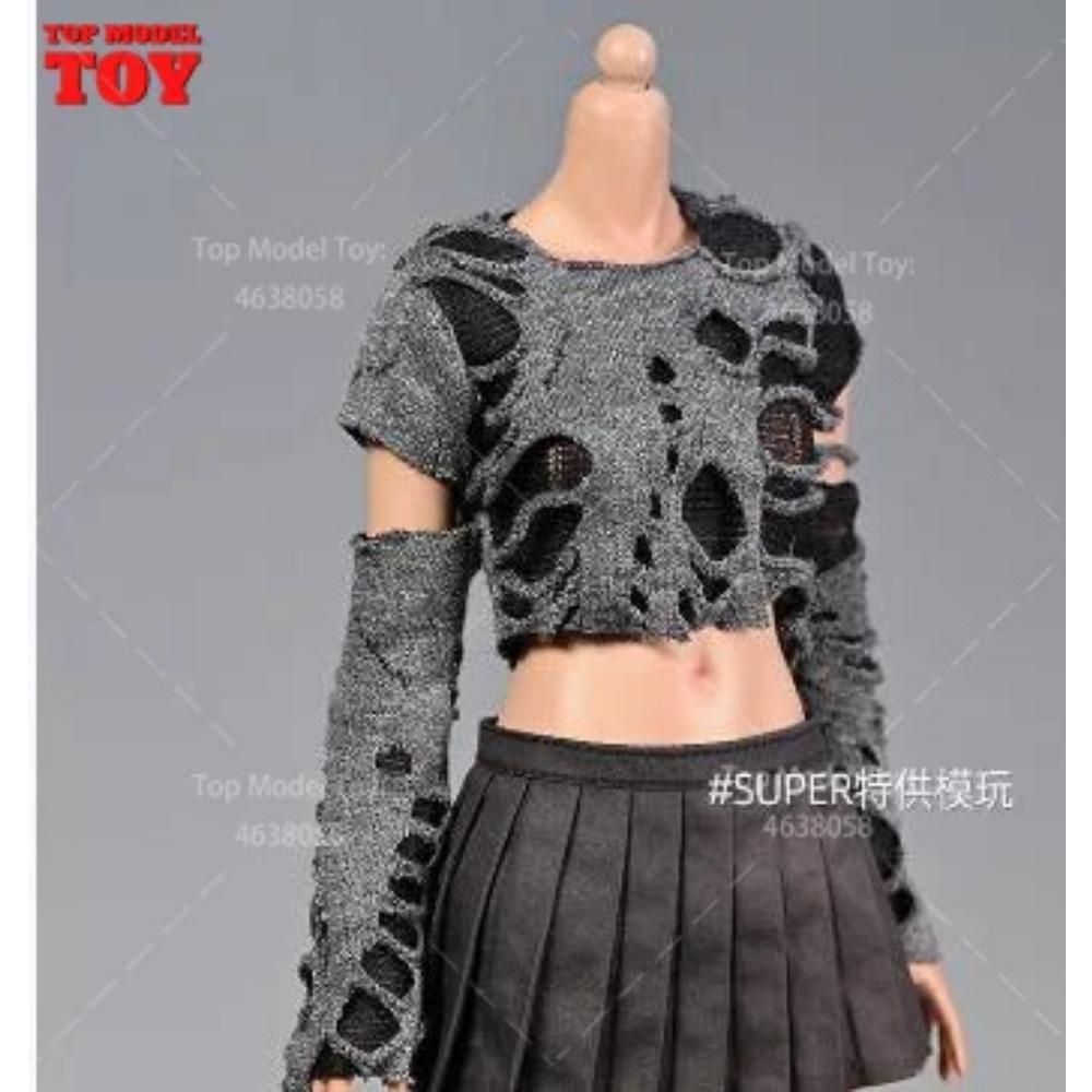 1/6 Roztrhané tričko Džínové šortky Kalhoty Vesta Kryt nohou Oblečení Modelová postava 12'' TBL JO Worldbox Akční figurka ženského vojáka Tělo