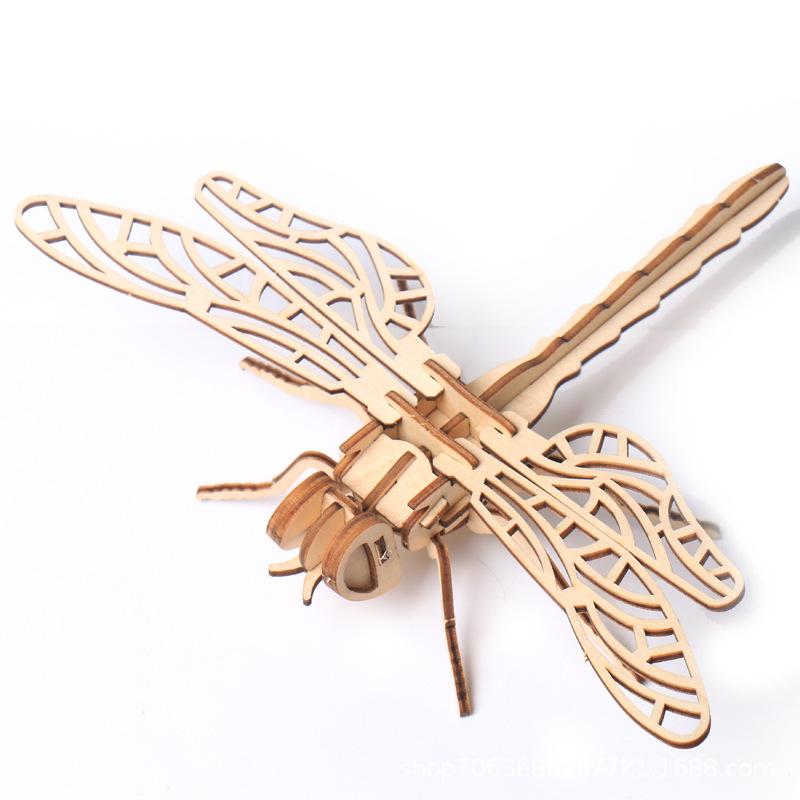 Children's 3D Wooden Puzzle Insect Model - DIY Educational Toy