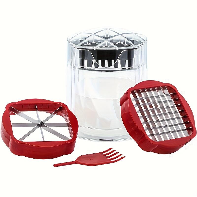 

Ручная овощная чаша для нарезки кубиками, Слайсер для мягких фруктов и овощей, Съемный измельчитель с толкателем, Креативный кухонный овощерез, Подходящий