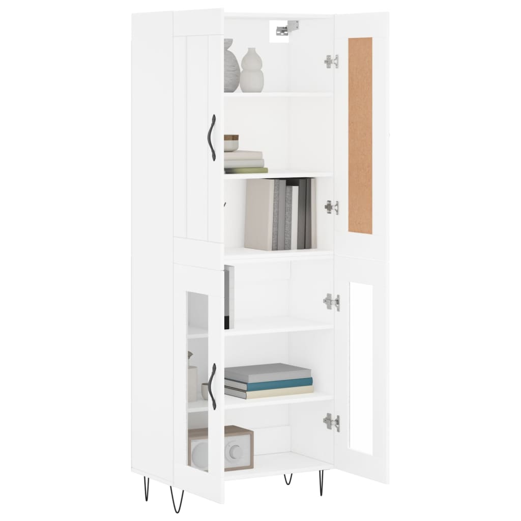 Highboard White 69.5 x 34 x 180 cm Particleboard