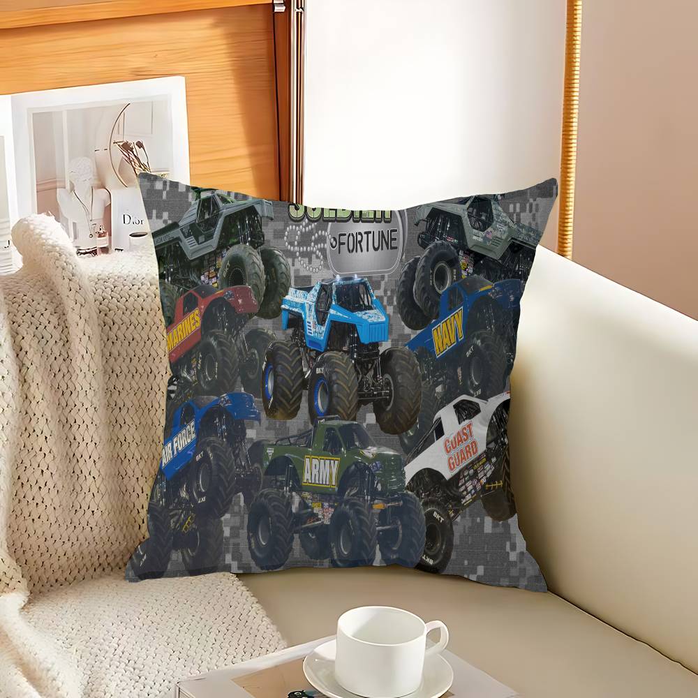 Cartoon Monster Jam Decorative Room Aesthetics Pillow Case Home Decor Bedroom Sofa Bed Couch Pillow Cover 45x45