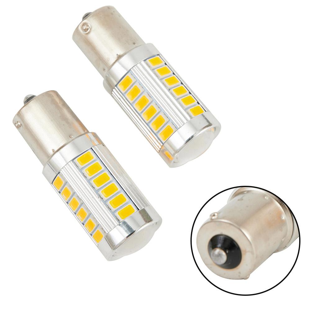 Turn Signal LED Light Bulbs Yellow 1156 2pcs Amber