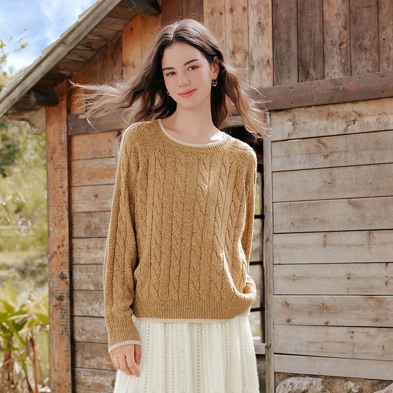 BETU Damen Zopfstrick Langarmpullover