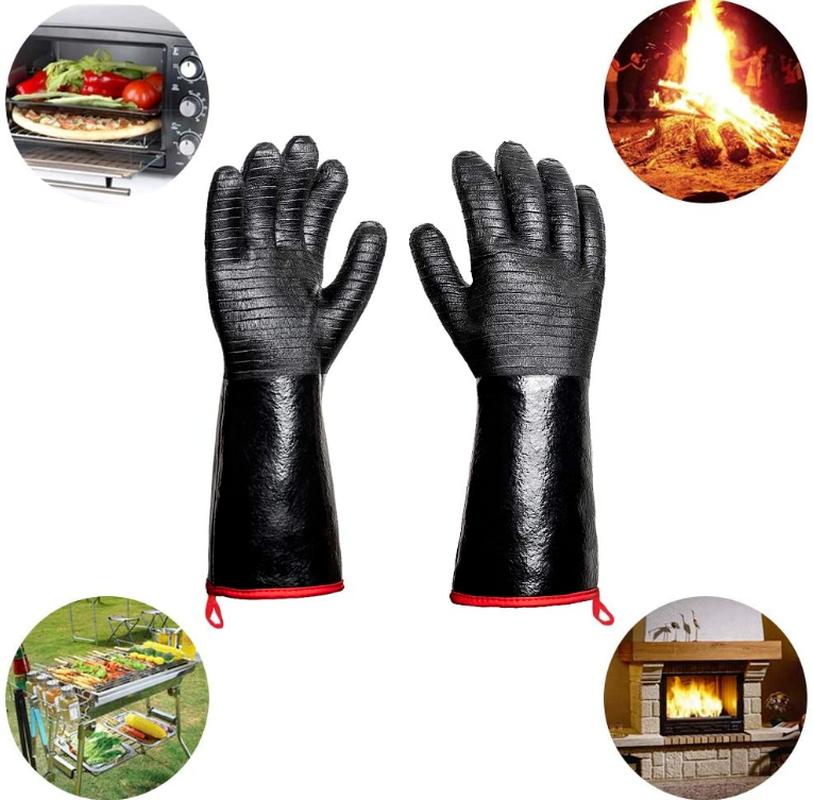 Dicke Grillhandschuhe Grillofen Kochen BBQ Handschuhe Ölbeständig 14 Zoll