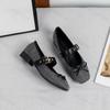 Women Ballet Flats 2026 Autumn Bowknot Square Toe Belt Buckle Design Mary Jane Shoes Elegant Soft Sole High Quality Single Shoes