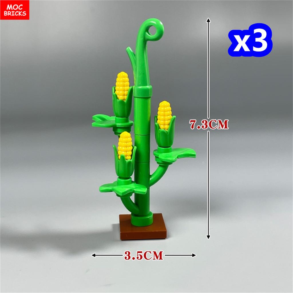 Non-Toxic Moc Bricks Crops Corn Plant Vegetables Food Farm Scene Educational Building Blocks Assembled Children'S Toys