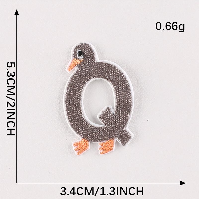 Duoku Embroidery Stickers 26 English Letters Pinyin Animal Adhesive Patch Stickers Clothing Accessories Hand Account Diy Cloth Stickers