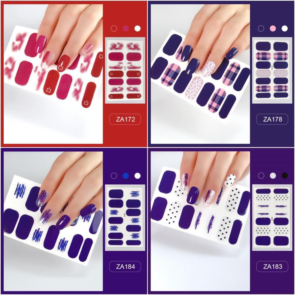ZA Nail Sticker Full Nail Patch Nail Varnish Film Hand Nail Sticker Nail Tool Long-lasting Waterproof