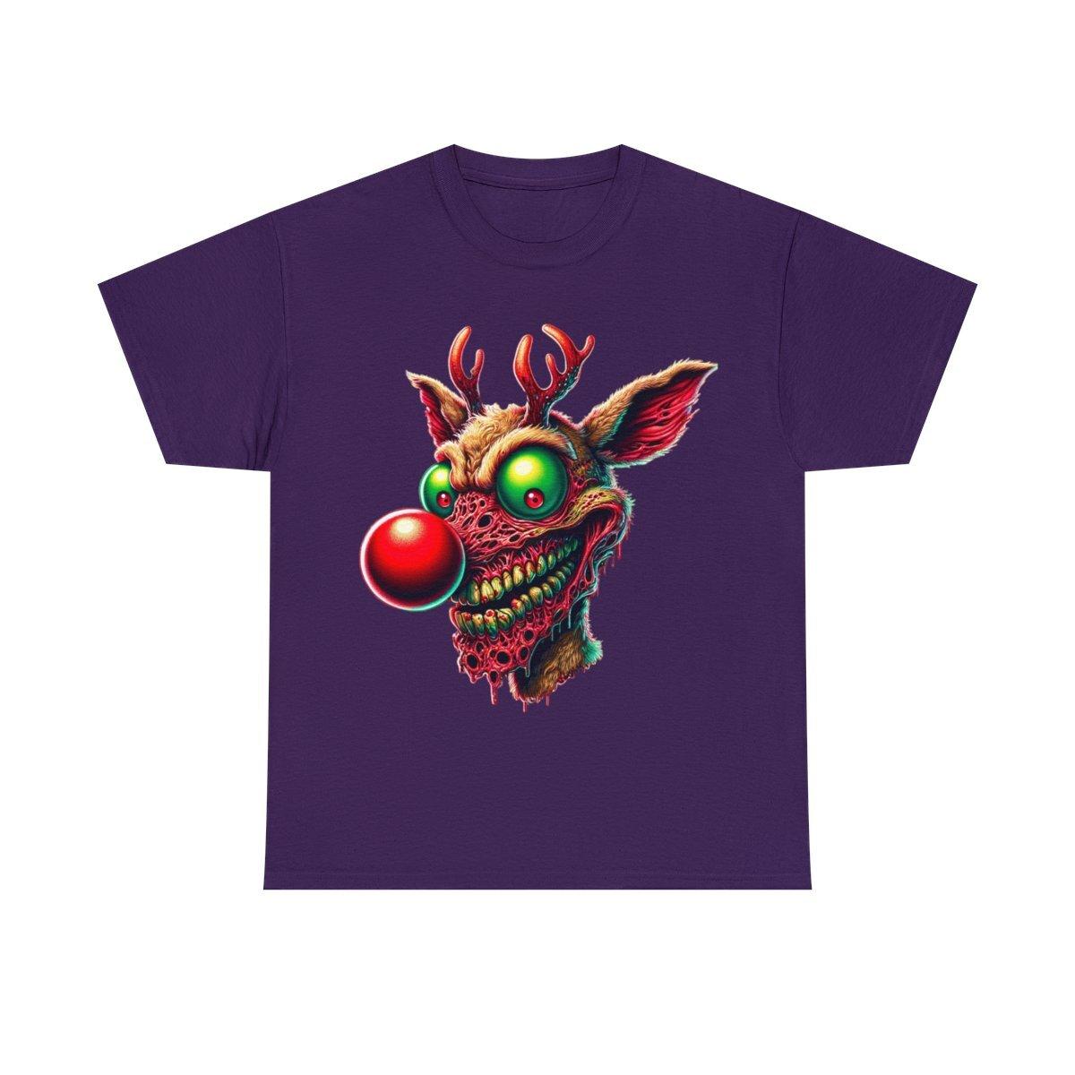 Unisex Adult T Shirt Scary Horror Christmas Gross Out Reindeer Holiday Party S разноцветный