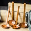 Wooden Soup Spoon Ladle Long Handle Wood Kitchen Spoon Big Strainer Serving Spoon for Ramen Soup Ladle Japanese Tableware