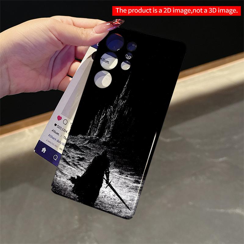 2DFlat Samsung phone case Dark knight, towering castle, sword drawn. Applicable to Galaxy S23 S24 S25ULTRA S26 A12 A14 A15 A16 A54 A55