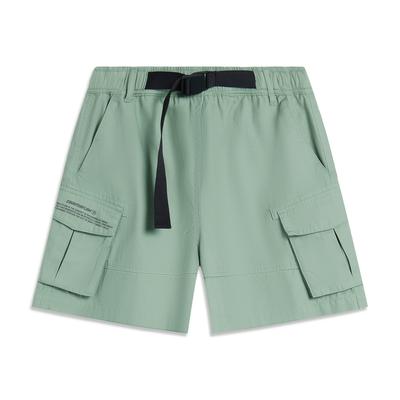 Li Ning CF Series Solid Color Casual Loose Fit Sports Shorts Women Shorts Light-Green AKSU714-1