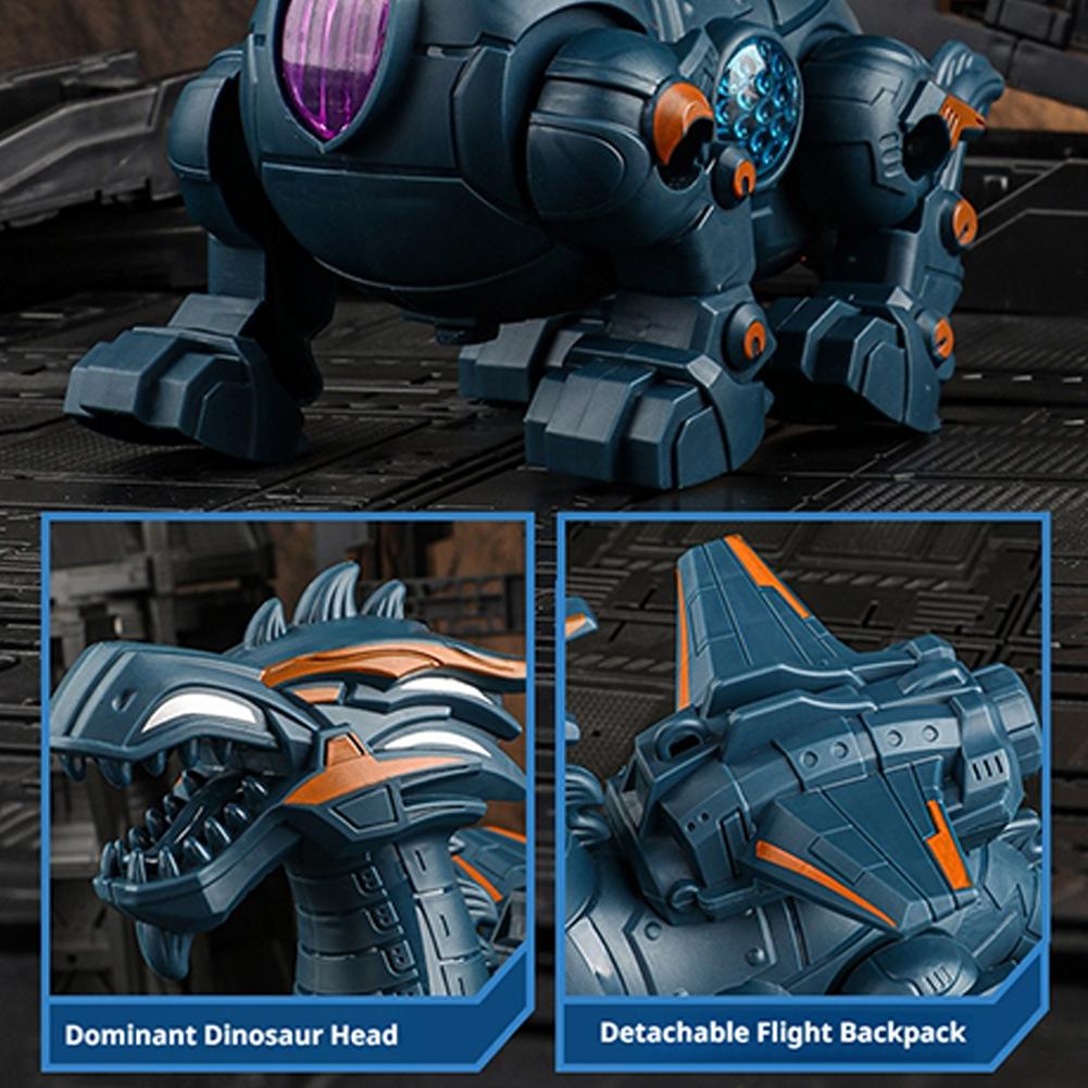 Electric Walking Dinosaur Toy With Leash Led Lights Music Interactive Robotic Animal Pet For Kids Birthday Gift Without Battery