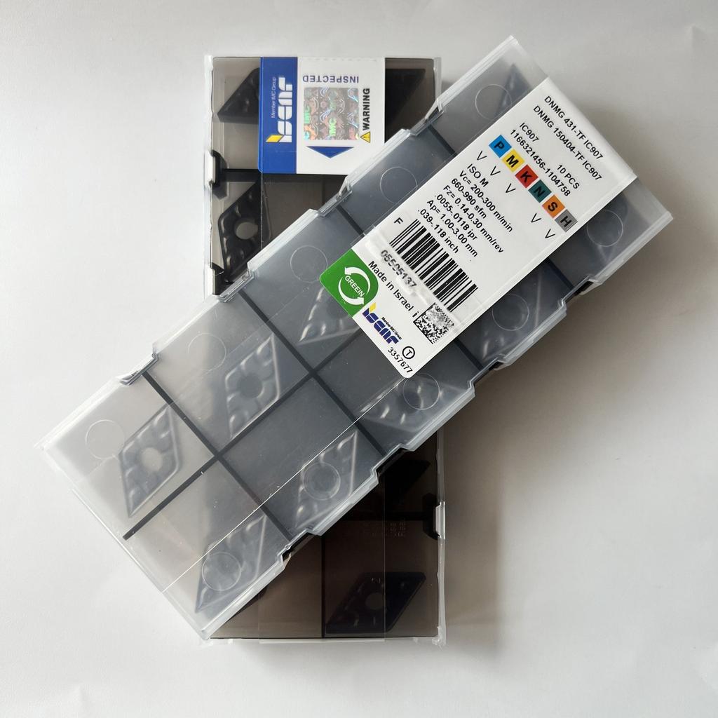 ISCAR / DNMG150404-TF IC907 / Industrial indexable carbide inserts 10 Pcs