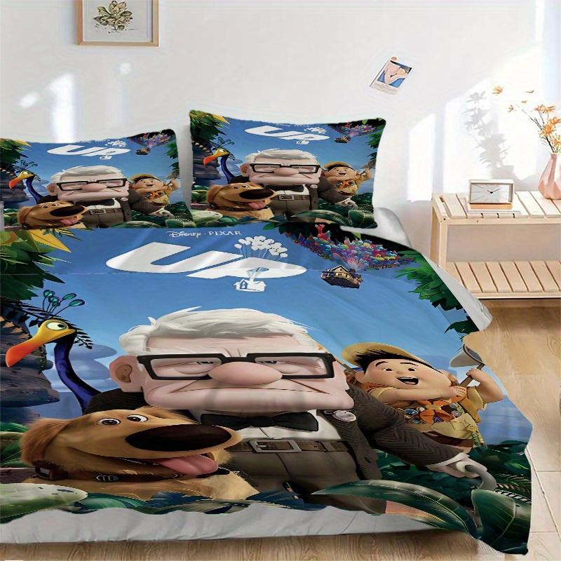 

3pcs Disney Pixar Up Adventure Printed Quilt Set, Soft and Comfortable Quilt Cover for Bedroom, Guest Room and Dormitory Decorative Bedding 135x200cm