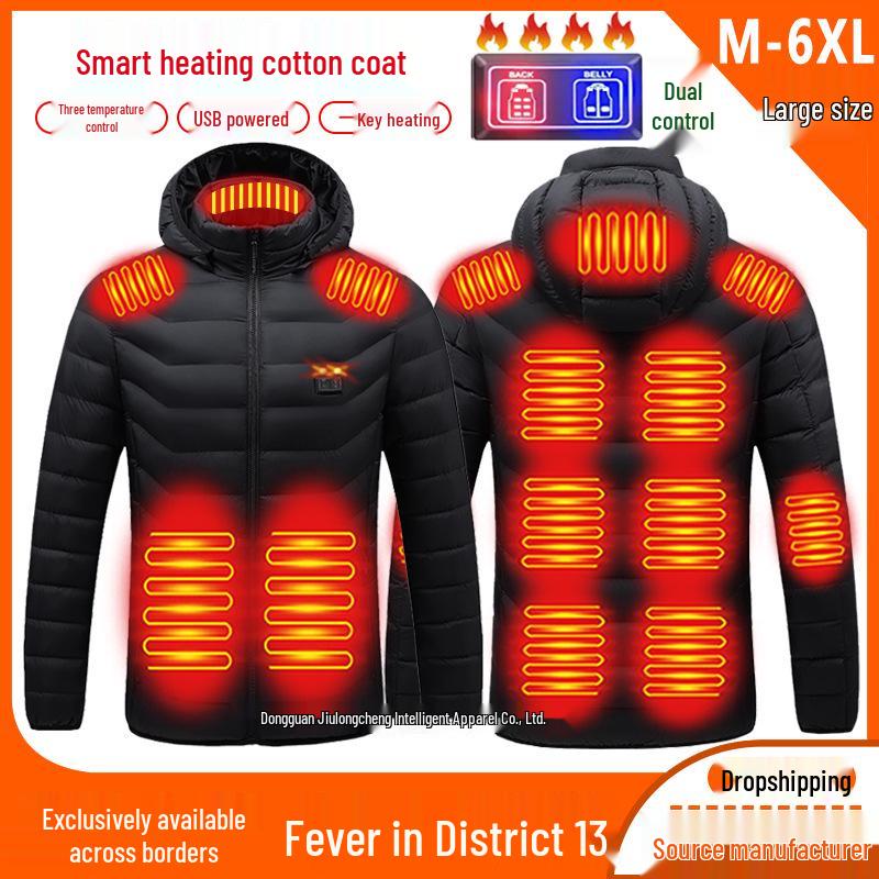 Unisex USB Charging Smart Heated Jacket - Dual Control, Continuous Warmth for Autumn/Winter