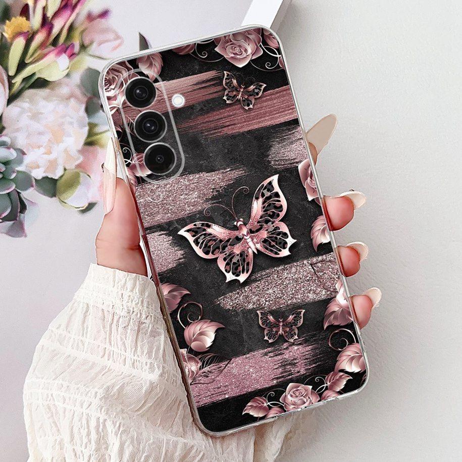 For Samsung Galaxy A56 5G Case SM-A566B Cover New Fashion Flower Butterfly Soft Silicone Phone Case For Galaxy A26 A36 5G Fundas