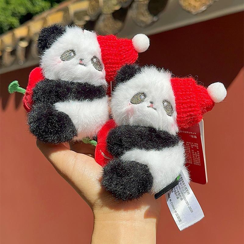 Panda Cartoon Plush Toy Animal Keychain Backpack Pendant Childrens Holiday Gift
