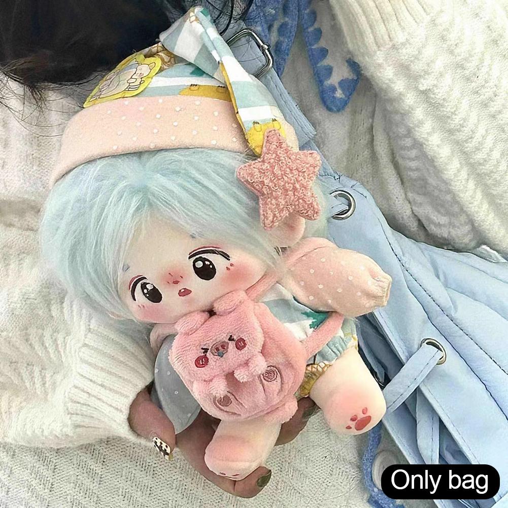 

15/20CM Doll Bags Cartoon Animal Bear Pig Miniature Crossbody Messenger Bag Dolls Accessories Changing Dressing Game Toys розовый