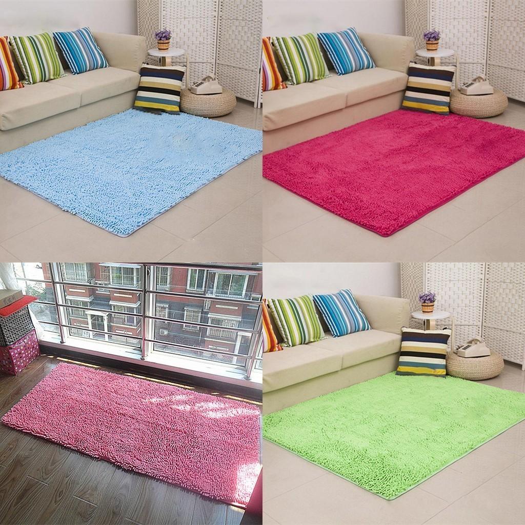 Beautifully Crafted Long Microfiber Shaggy Non Slip Bath Mat Absorbs Moisture For Safety