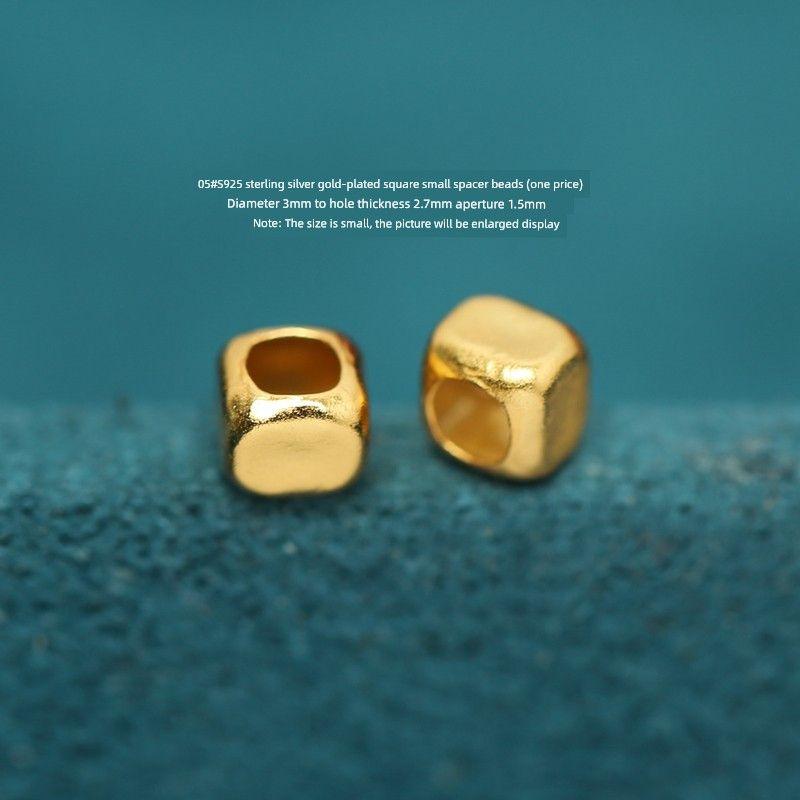 

DIY Ancient Style Silver Plated Spiral Bracelet Wrist String Spacer Beads 05# Silver gold-plated square small spacer beads