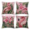 1/4 pièces Housses de coussin décoratives Flamant Rose Tropical Rose Jungle Botanique pour Canapé Maison Chambre Salon