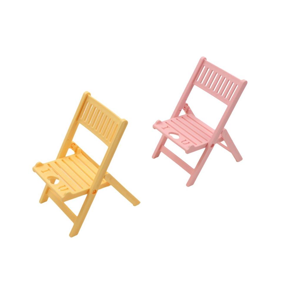 Plastic Cellphone Stand Folding Multi-functional Chair Shape Phone Holer Mini Desk Decor Cell Phone Bracket