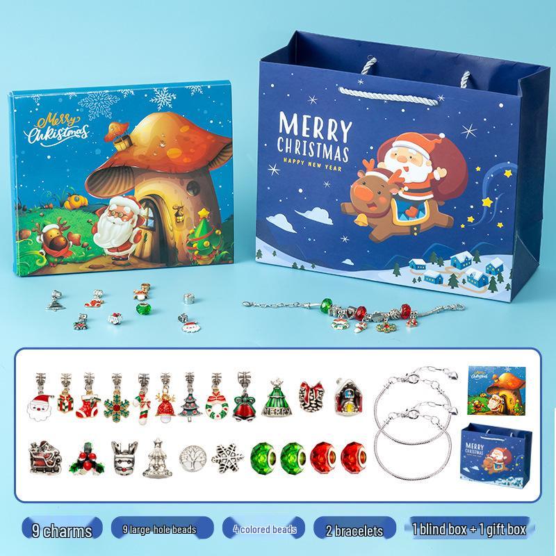 Christmas Jewelry Advent Calendar: Stud Earrings & Necklace In Surprise Gift Box