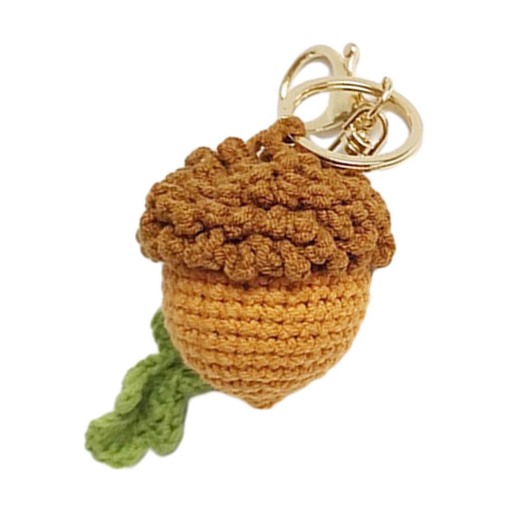 Handcrafted Crocheted Acorn Pendant Exquisite Craftsmanship and Natural Beauty Hangings Decoration for Bags Backpacks
