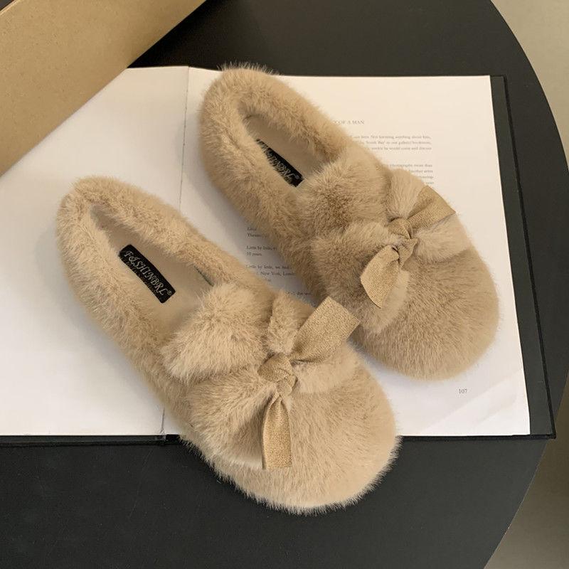 2025 Damen Fleecegefütterte Pelz Slipper Loafer - Feenstil Winterwärme