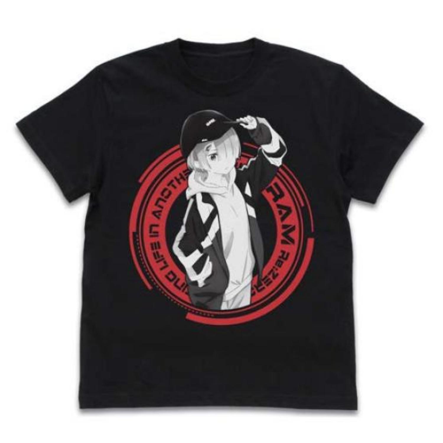 

Life In a Different World from Zero Ram Street Fashion Re T-shirt Ver._BLACK-M XXXXXL чорний