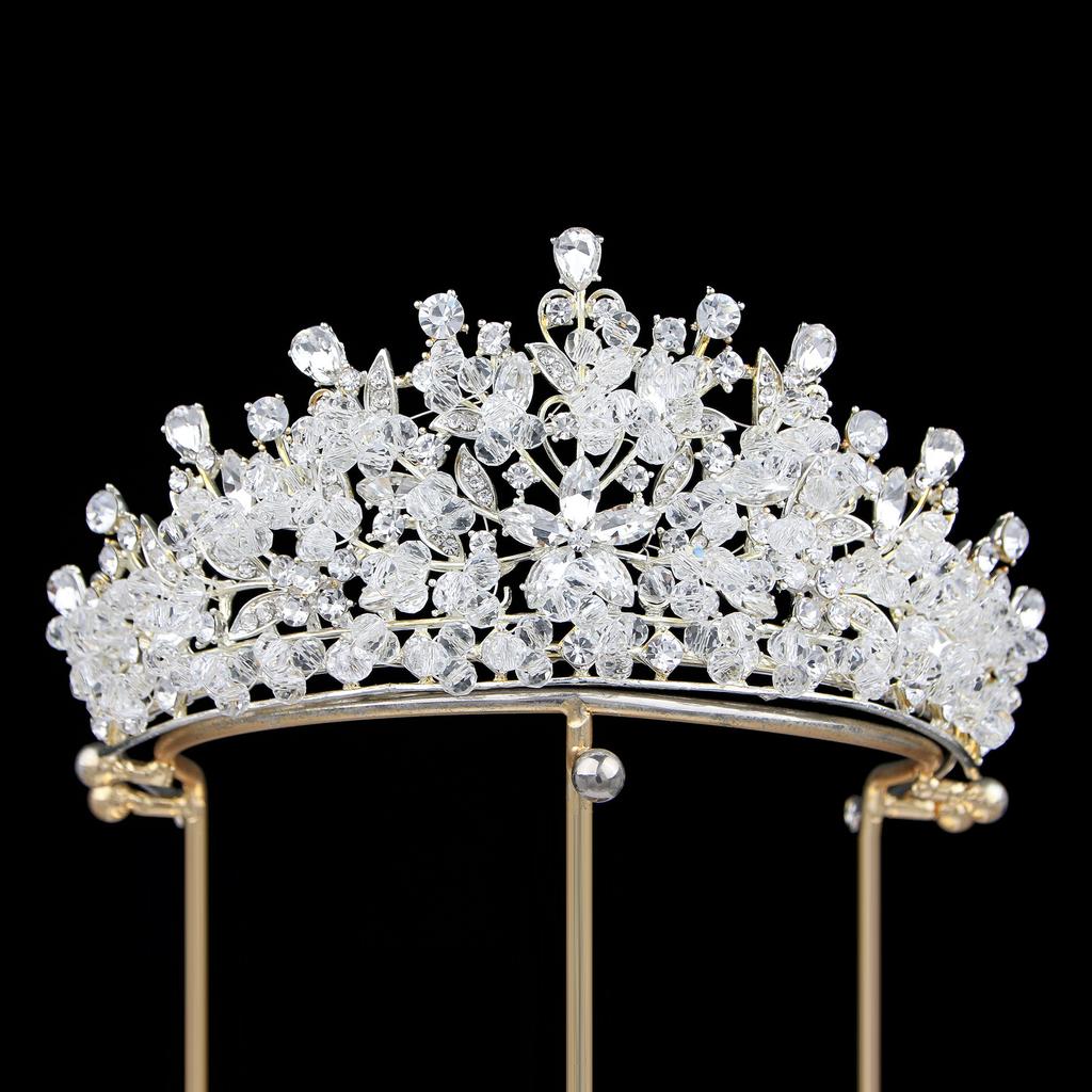 New Elegant High-end Atmospheric Elegant Temperament Multi-color Wedding Headwear Bridal Crown