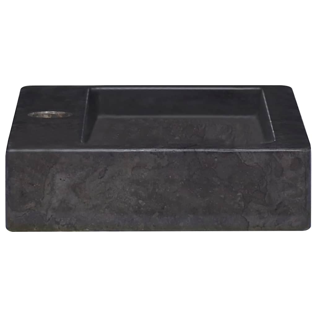 Wall Mounted Wash Basin Black 38 X 24 X 6.5 Cm Marble