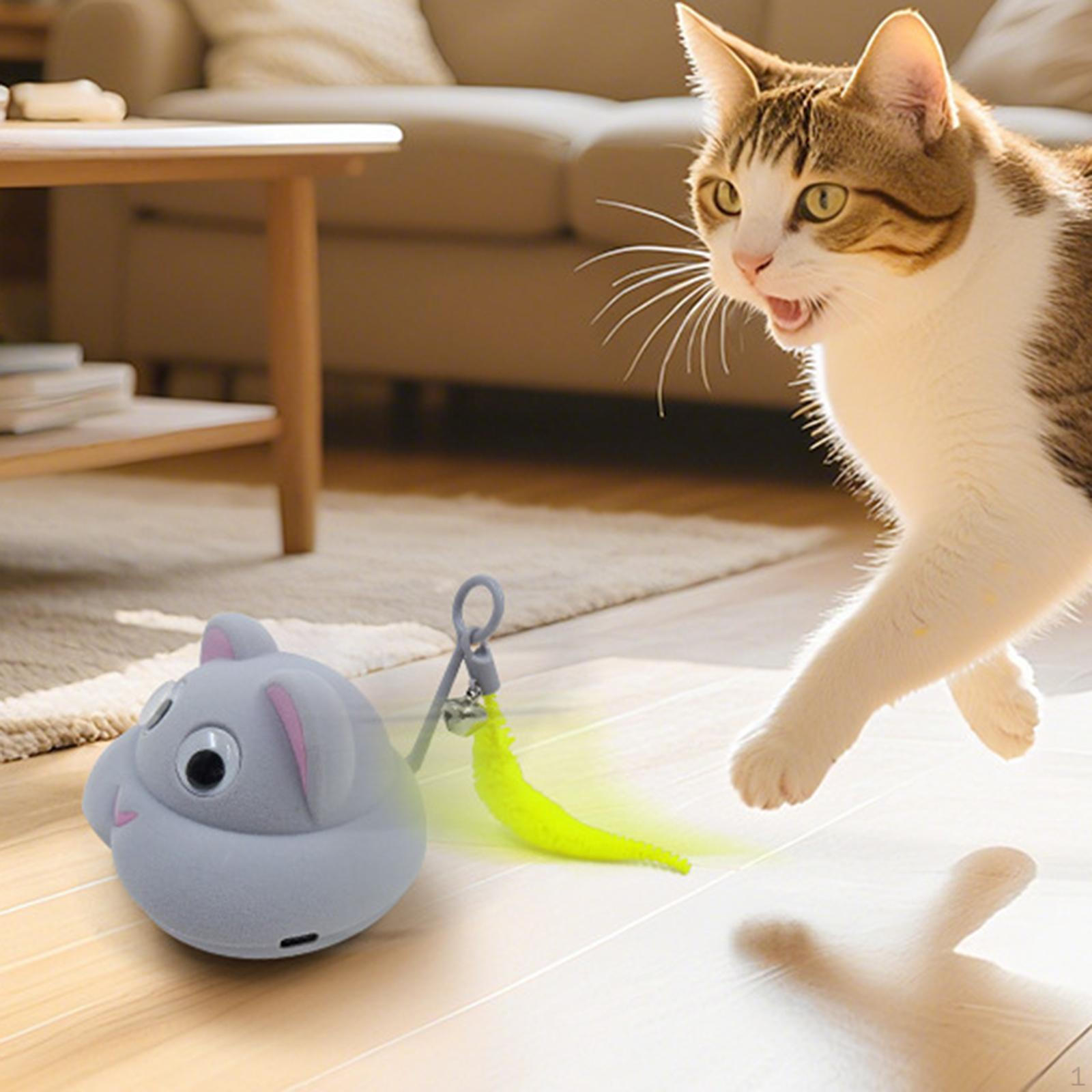 

Interactive Cat Toy Activated USB Rechargeable Automatic Moving for Kitten Indoor Outdoor серый