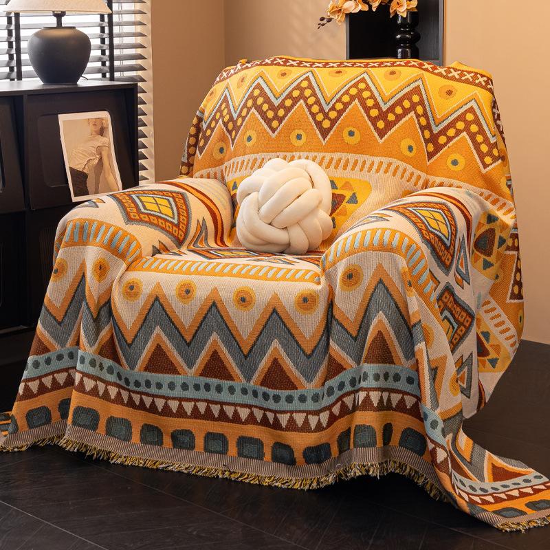 Чехол для одноместного дивана в богемном стиле полностью закрывающий диван из мягкой ткани идеально подходит для мебели в гостиной 180 x 130cm 2640₽