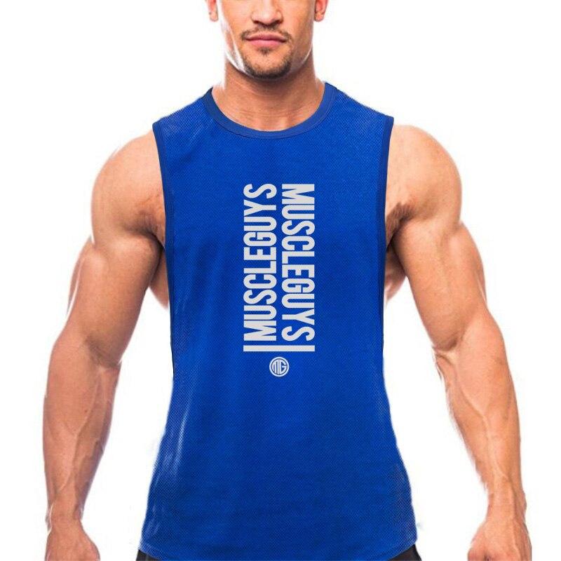 Do The Work  Men's Casual Sports High Quality Mesh Bodybuilding Fitness Gym Sports Summer Breathable Casual O-neck Printed Vest